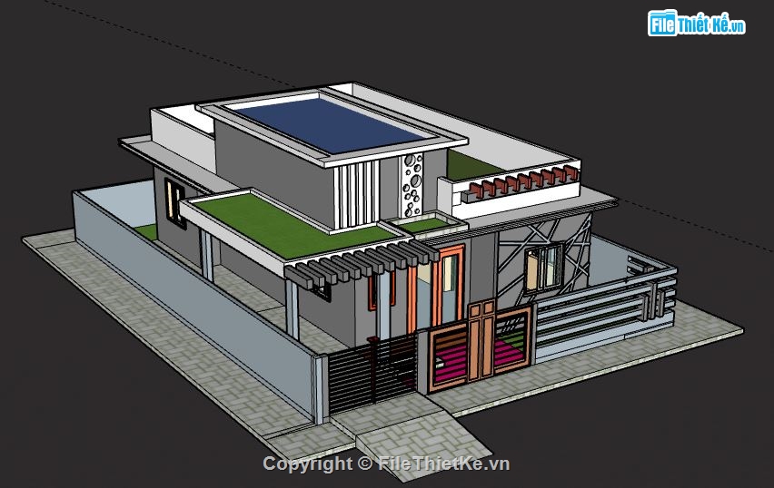 Biệt thự 2 tầng,model su biệt thự 2 tầng,file su biệt thự 2 tầng