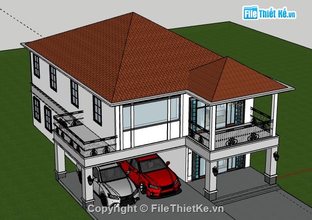 Biệt thự 2 tầng,model su biệt thự 2 tầng,biệt thự 2 tầng file su,file sketchup biệt thự 2 tầng,biệt thự 2 tầng model su