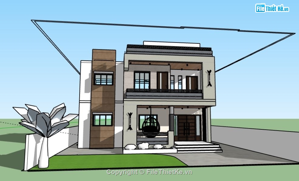 Biệt thự 2 tầng,model su biệt thự 2 tầng,biệt thự 2 tầng file su