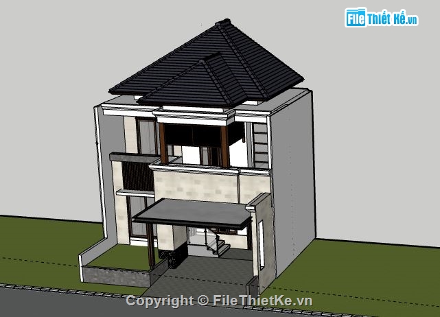 Biệt thự 2 tầng,model su biệt thự 2 tầng,biệt thự 2 tầng file su