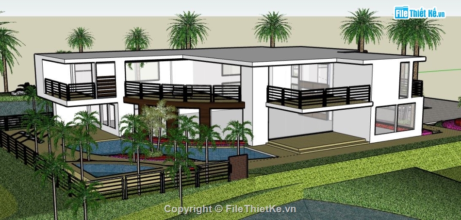 Biệt thự 2 tầng,model su biệt thự 2 tầng,biệt thự 2 tầng file su,file sketchup biệt thự 2 tầng,biệt thự 2 tầng model su