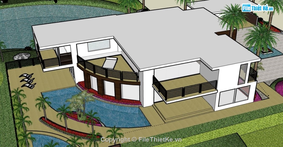 Biệt thự 2 tầng,model su biệt thự 2 tầng,biệt thự 2 tầng file su,file sketchup biệt thự 2 tầng,biệt thự 2 tầng model su