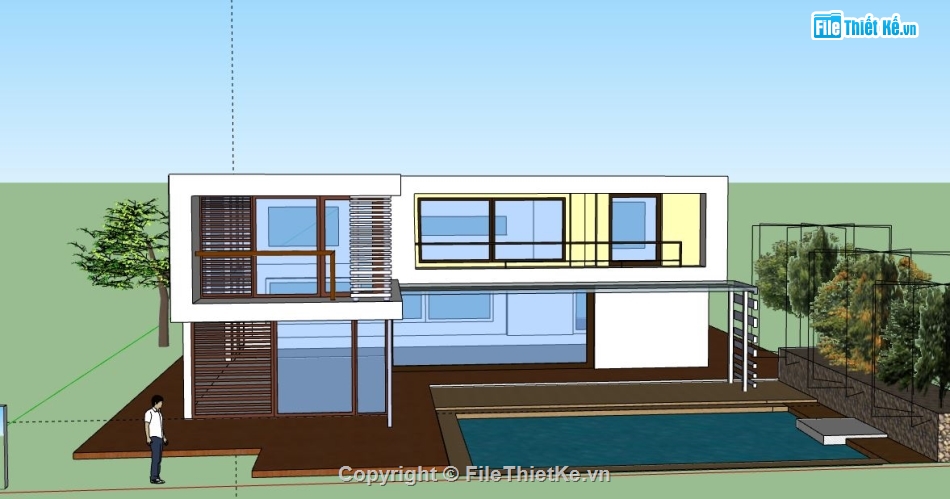 Biệt thự 2 tầng có hồ bơi,Biệt thự  2 tầng,model su biệt thự 2 tầng,file su biệt thự 2 tầng,biệt thự 2 tầng file su