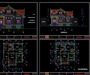 Biệt thự 2 tầng,cad biệt thự 2 tầng,biệt thự 2 tầng file cad