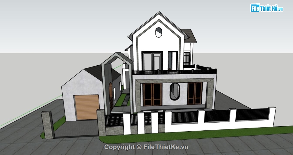 Biệt thự 2 tầng hiện đại,file 3d sketchup,biệt thự 2 tầng