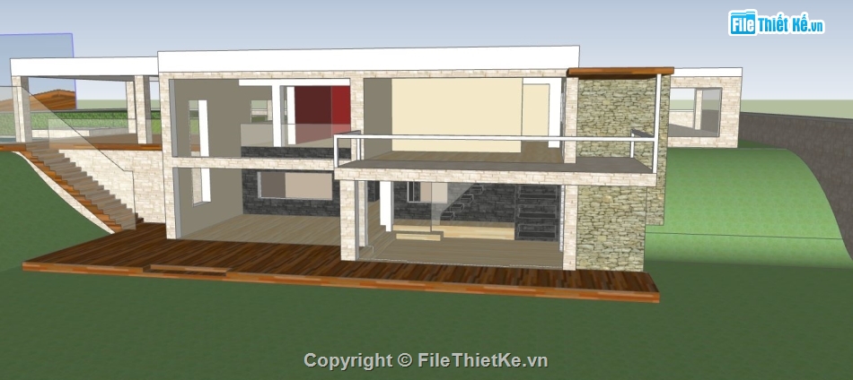 model su biệt thự,file sketchup biệt thự,biệt thự  model su