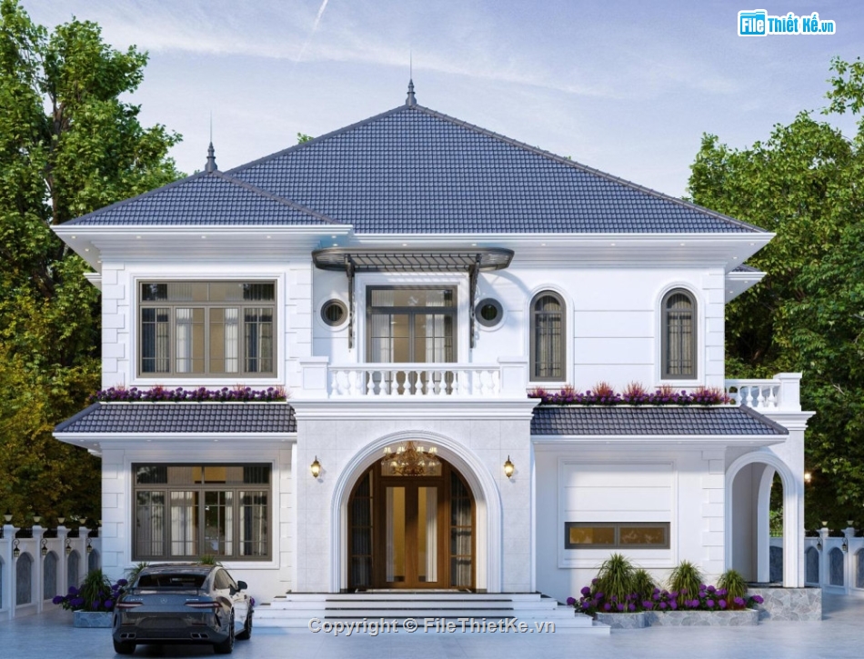Biệt thự,kiến trúc 2  tầng,full kiến trúc