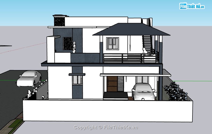 Biệt thự 2 tầng,model su biệt thự 2 tầng,file su biệt thự 2 tầng,sketchup biệt thự 2 tầng,biệt thự 2 tầng sketchup