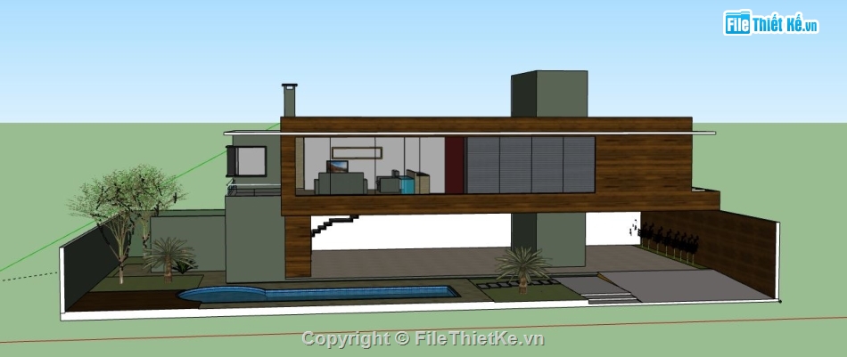 Biệt thự 2 tầng,file su biệt thự 2 tầng,biệt thự 2 tầng model su,sketchup biệt thự 2 tầng,biệt thự 2 tầng file su