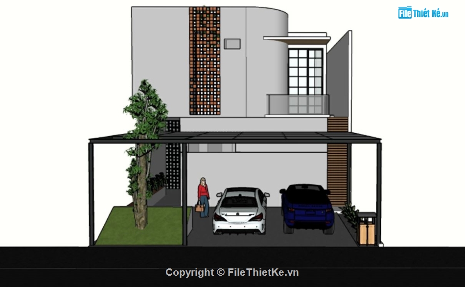 file su biệt thự,model su biệt thự,sketchup biệt thự