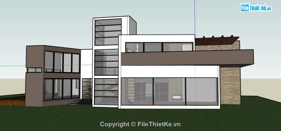 mẫu biệt thự sketchup,model su biệt thự,sketchup biệt thự