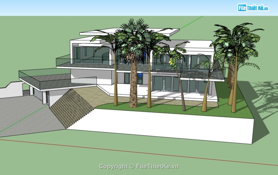 file sketchup biệt thự,model su biệt thự,file su biệt thự