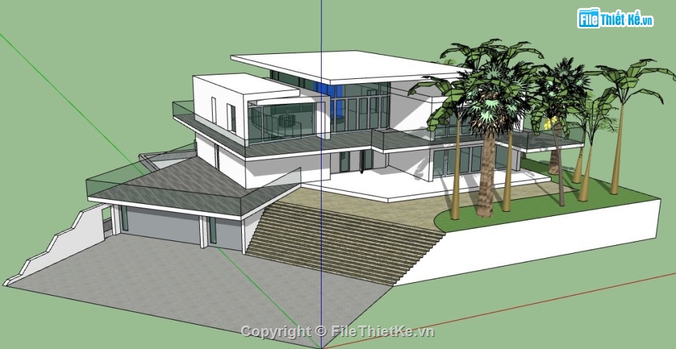 file sketchup biệt thự,model su biệt thự,file su biệt thự