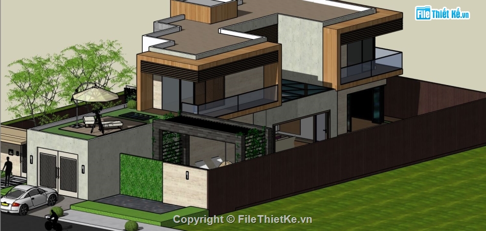 file su biệt thự,sketchup biệt thự,su biệt thự