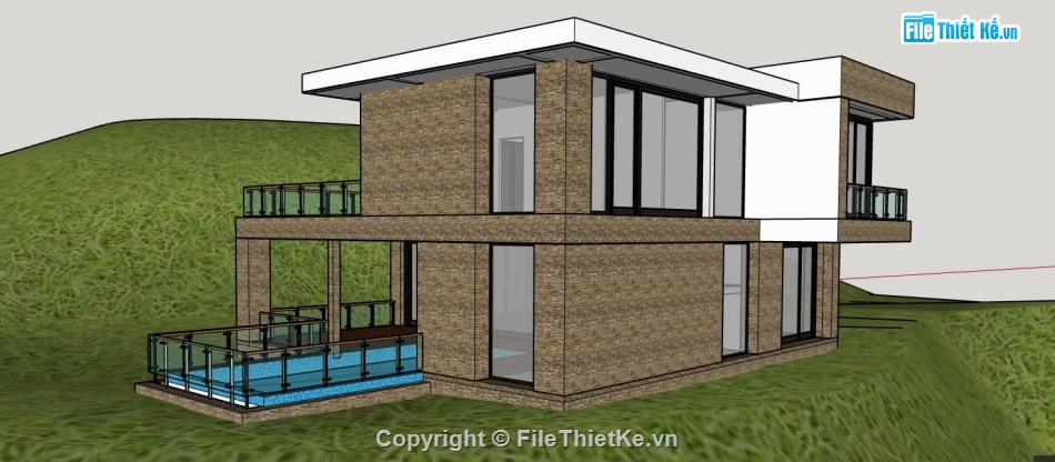 file su biệt thự,sketchup biệt thự,model su biệt thự