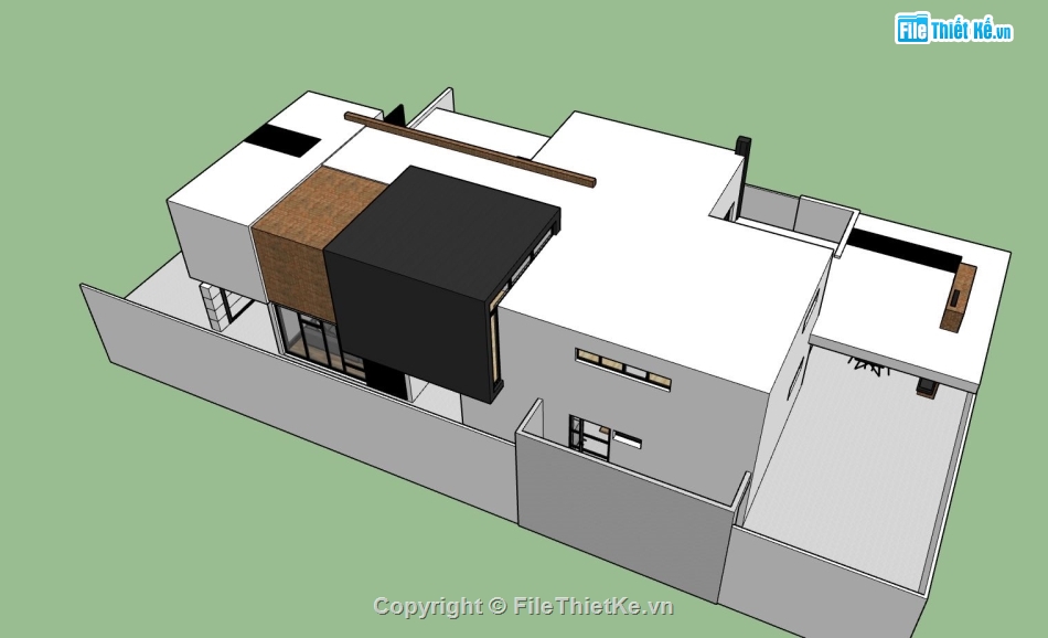 Biệt thự  2 tầng,sketchup phối cảnh biệt thự,mẫu nhà 2 tầng đẹp