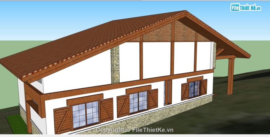 su biệt thự 2 tầng,sketchup biệt thự 2 tầng,file su biệt thự 2 tầng