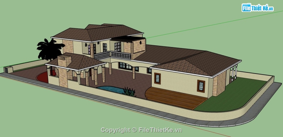 Biệt thự  2 tầng,model su biệt thự 2 tầng,file su biệt thự 2 tầng