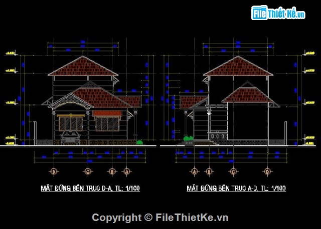 kiến trúc 2 tầng,Biệt thự 2 tầng,Biệt thự 2 tầng kiến trúc đẹp kích thước 11.4m x 1