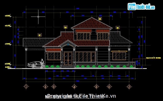 kiến trúc 2 tầng,Biệt thự 2 tầng,Biệt thự 2 tầng kiến trúc đẹp kích thước 11.4m x 1