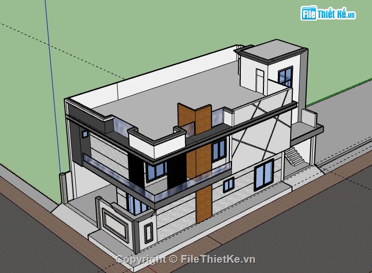 Biệt thự 2 tầng,Model su biệt thự 2 tầng,biệt thự 2 tầng file su,sketchup biệt thự 2 tầng,biệt thự 2 tầng sketchup