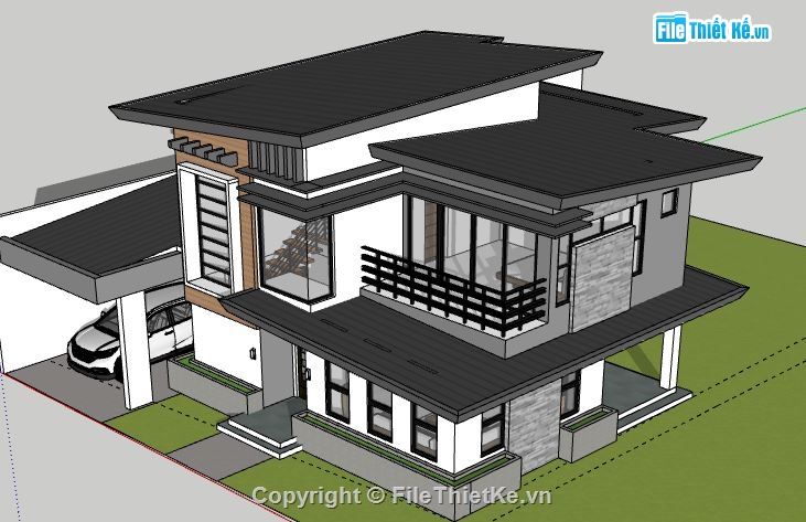 Biệt thự 2 tầng,file su biệt thự 2 tầng,biệt thự 2 tầng file su,model su biệt thự 2 tầng,biệt thự 2 tầng file sketchup