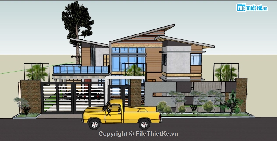 file su biệt thự,model su biệt thự,sketchup biệt thự