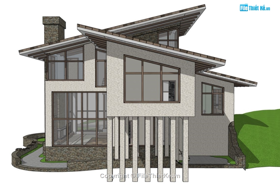 file su biệt thự,sketchup biệt thự,model su biệt thự