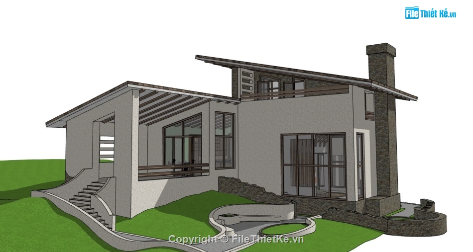 file su biệt thự,sketchup biệt thự,model su biệt thự