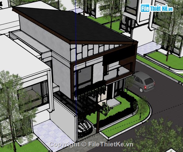 Biệt thự 2 tầng,model su biệt thự 2 tầng,biệt thự 2 tầng file su,sketchup biệt thự 2 tầng,biệt thự 2 tầng file sketchup