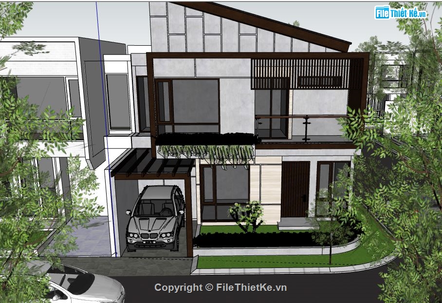 Biệt thự 2 tầng,model su biệt thự 2 tầng,biệt thự 2 tầng file su,sketchup biệt thự 2 tầng,biệt thự 2 tầng file sketchup