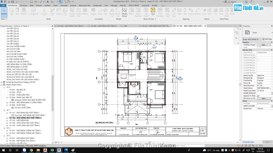 Revit biệt thự 2 tầng,biệt thự 2 tầng mái nhật,file revit biệt thự 3 tầng mái nhật,revit biệt thự 2 tầng 10.5x12m