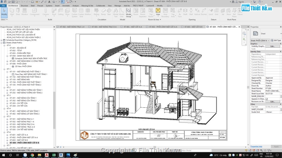 Revit biệt thự 2 tầng,biệt thự 2 tầng mái nhật,file revit biệt thự 3 tầng mái nhật,revit biệt thự 2 tầng 10.5x12m