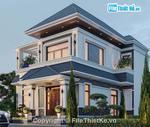 biệt thự 2 tầng,cad biệt thự 2 tầng,file cad biệt thự 2 tầng