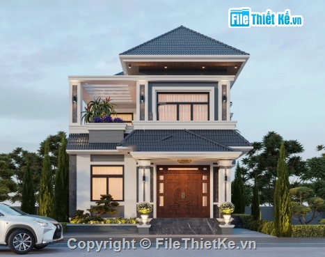biệt thự 2 tầng,cad biệt thự 2 tầng,file cad biệt thự 2 tầng