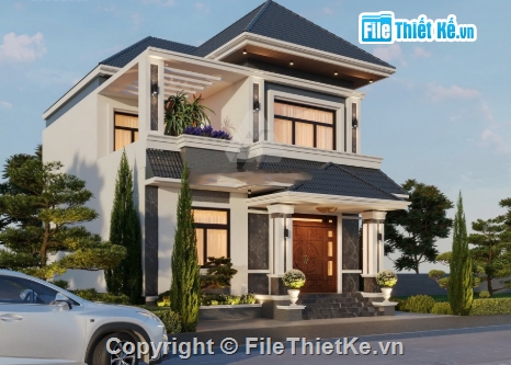 biệt thự 2 tầng,cad biệt thự 2 tầng,file cad biệt thự 2 tầng