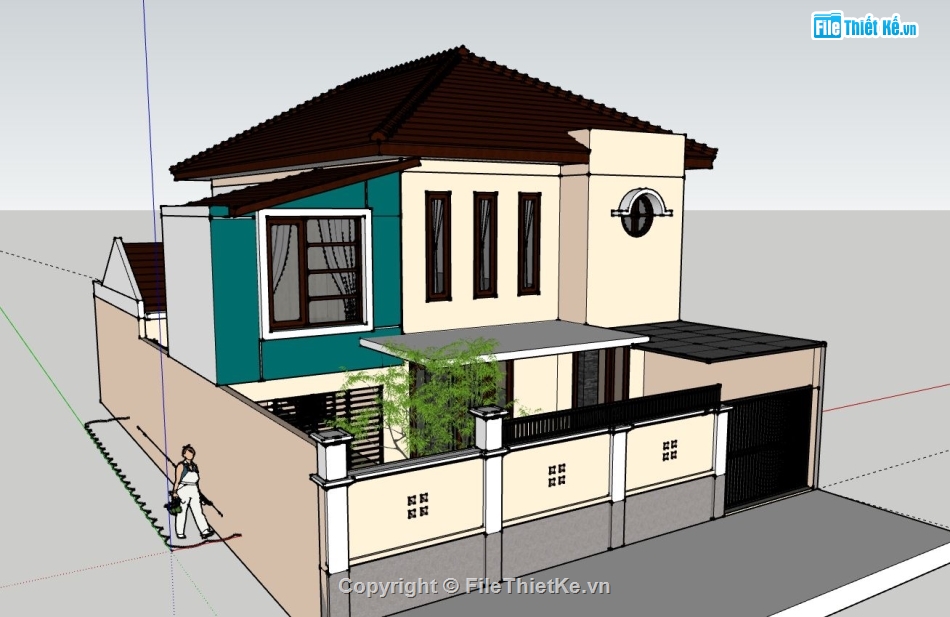 Biệt thự 2 tầng,model su biệt thự 2 tầng,biệt thự 2 tầng file su,sketchup biệt thự 2 tầng,biệt thự 2 tầng model su