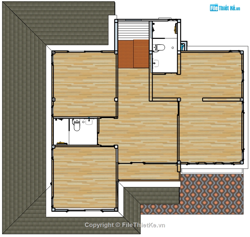 file sketchup biệt thự 2 tầng,sketchup biệt thự 2 tầng,file sketchup biệt thự,Biệt thự 2 tầng mái nhật