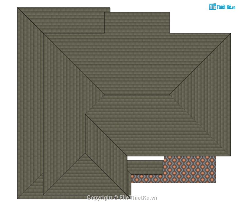 file sketchup biệt thự 2 tầng,sketchup biệt thự 2 tầng,file sketchup biệt thự,Biệt thự 2 tầng mái nhật