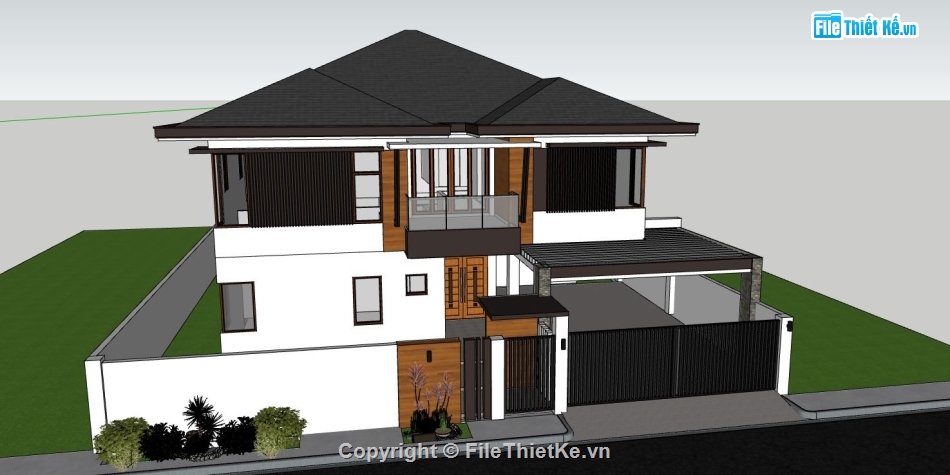 file su biệt thự,sketchup biệt thự,model su biệt thự