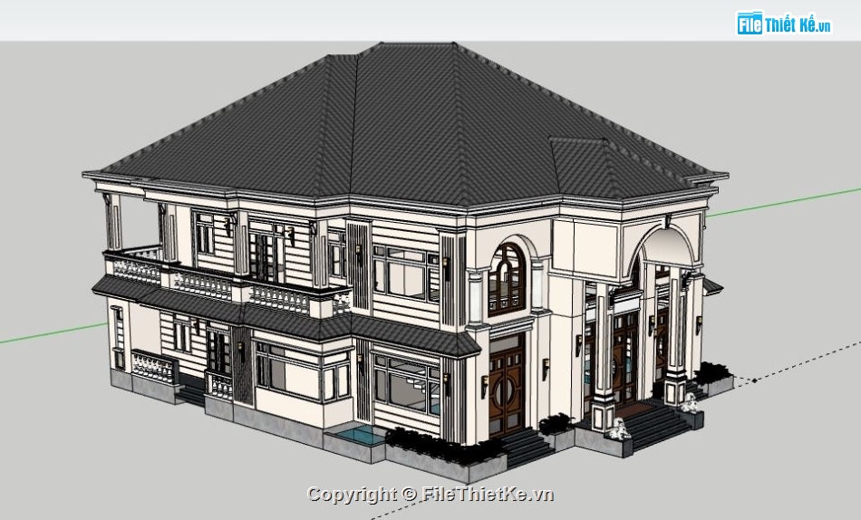 Biệt thự 2 tầng,model su biệt thự 2 tầng,biệt thự 2 tầng file sketchup,biệt thự 2 tầng file su,biệt thự 2 tầng sketchup