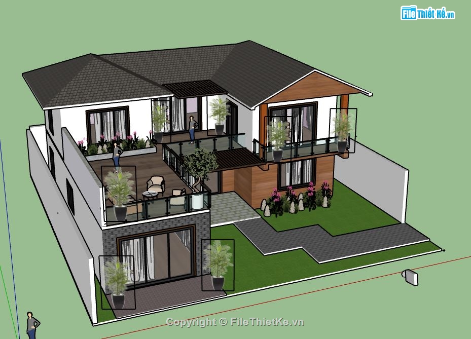 model su biệt thự 2 tầng,biệt thự 2 tầng file su,file sketchup biệt thự 2 tầng,mẫu biệt thự 2 tầng sketchup,sketchup biệt thự 2 tầng