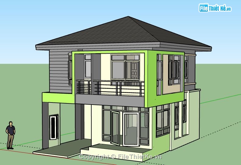 Biệt thự 2 tầng,model su biệt thự 2 tầng,biệt thự 2 tầng file su,sketchup biệt thự 2 tầng,biệt thự 2 tầng file sketchup