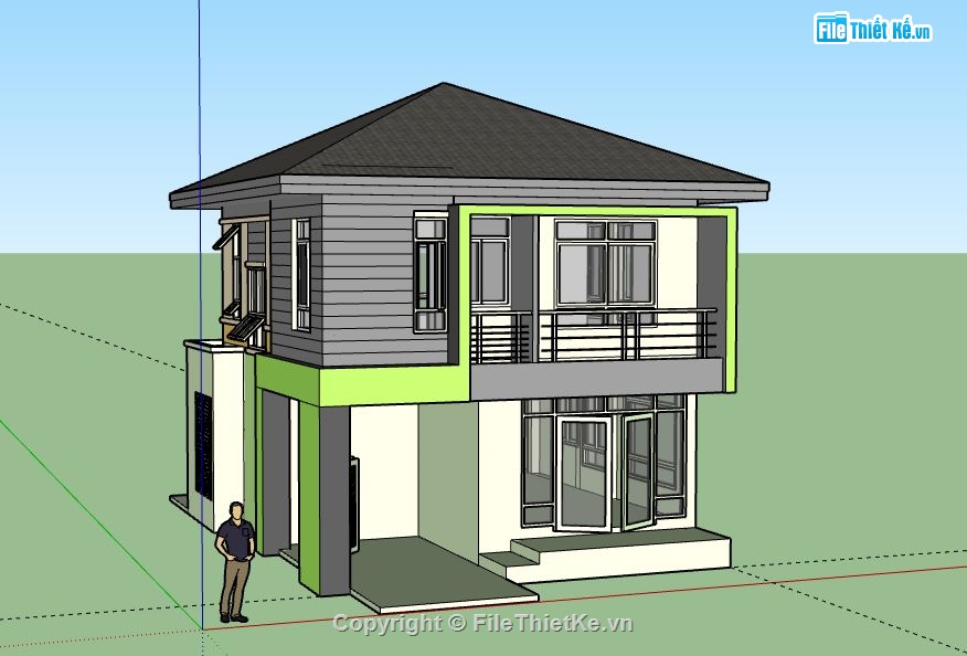 Biệt thự 2 tầng,model su biệt thự 2 tầng,biệt thự 2 tầng file su,sketchup biệt thự 2 tầng,biệt thự 2 tầng file sketchup