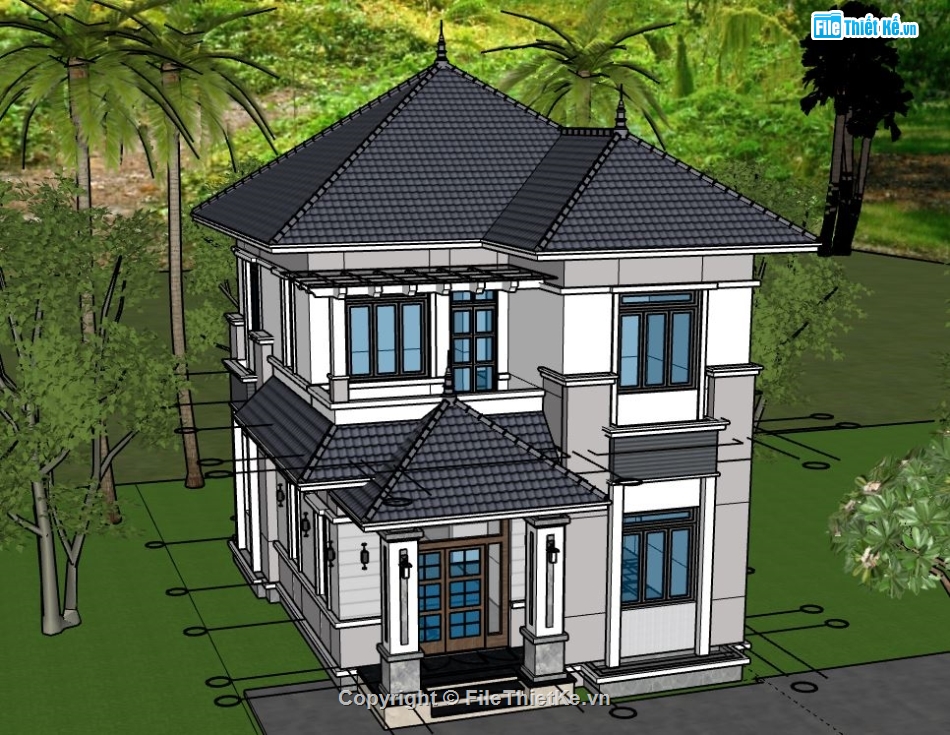 biệt thự 2 tầng,file sketchup biệt thự 2 tầng,biệt thự 2 tầng file su,model su biệt thự 2 tầng,biệt thự 2 tầng file sketchup