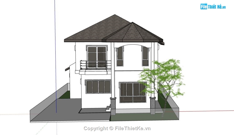 Biệt thự 2 tầng,model su biệt thự 2 tầng,biệt thự 2 tầng file su,file sketchup biệt thự 2 tầng,biệt thự 2 tầng sketchup