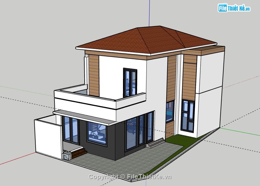 biệt thự 2 tầng file su,file sketchup biệt thự 2 tầng,biệt thự 2 tầng sketchup,sketchup biệt thự 2 tầng,biệt thự 2 tầng model su