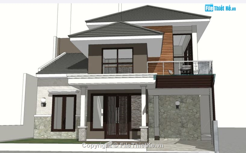 Model su biệt thự 2 tầng,biệt thự 2 tầng model su,file sketchup biệt thự 2 tầng,biệt thự 2 tầng sketchup