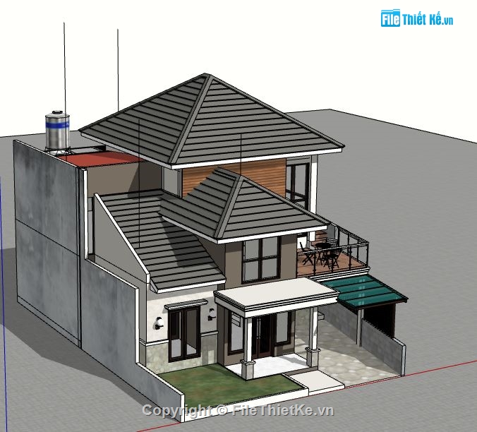 Model su biệt thự 2 tầng,biệt thự 2 tầng model su,file sketchup biệt thự 2 tầng,biệt thự 2 tầng sketchup