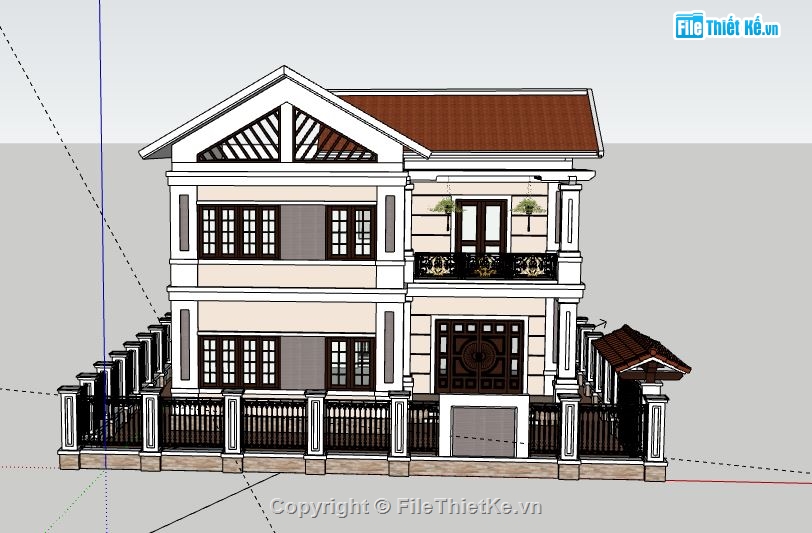 Biệt thự 2 tầng,File sketchup biệt thự 2 tầng,biệt thự 2 tầng model su,biệt thự 2 tầng file su